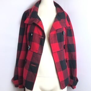 A. BYER plad pea coat